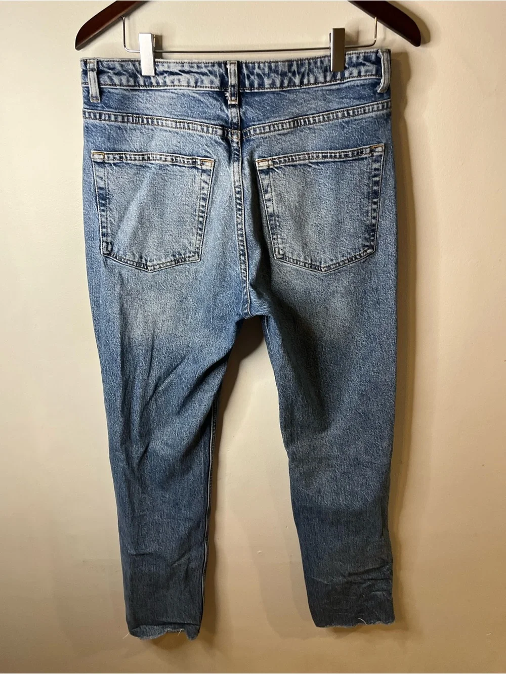 Women’s Top Shop Straight Light Blue Denim Jeans Size 10